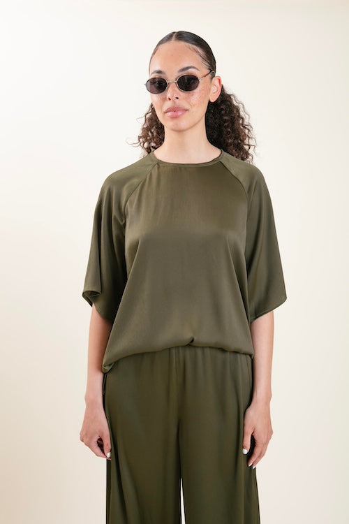 Luchtige blouse - Kaki groen