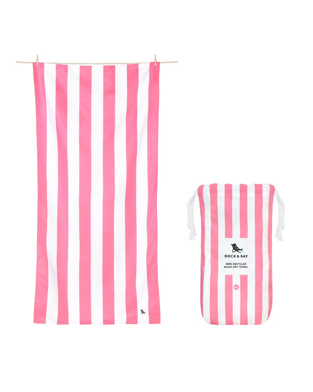 XL strandhanddoek - Fel roze